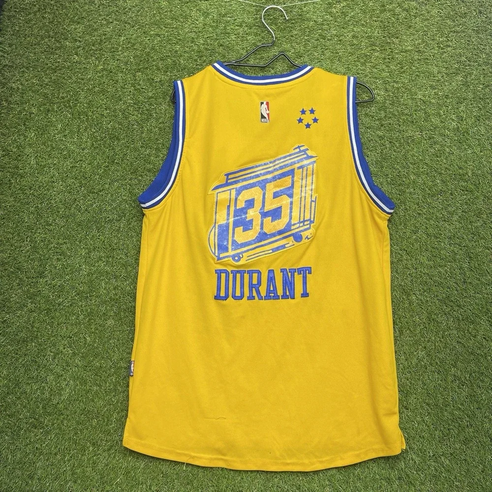 Golden State Warriors Adidas Jersey Mens Medium Kevin Durant #35 Yellow The City